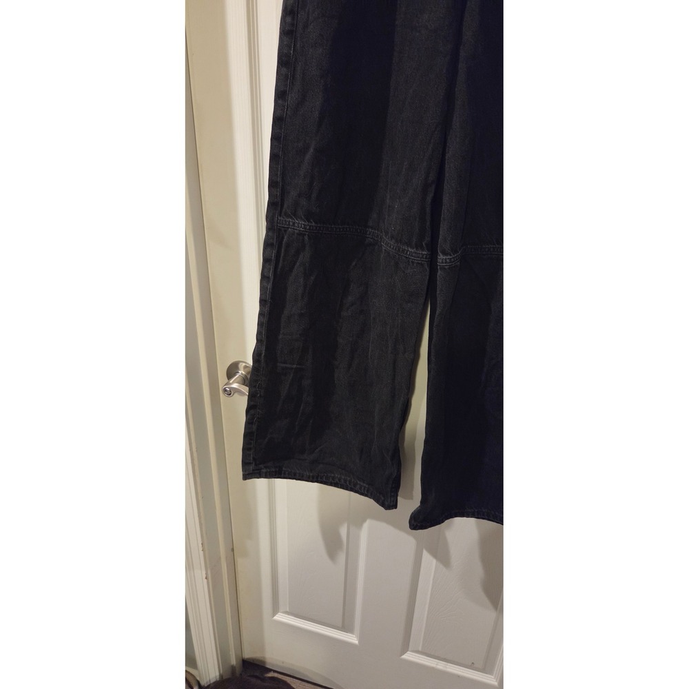 Gap Baggy Mid Rise Wide Leg Jeans Women's 28 6R Black Noir Tencel Lyocell - Picture 4 of 7